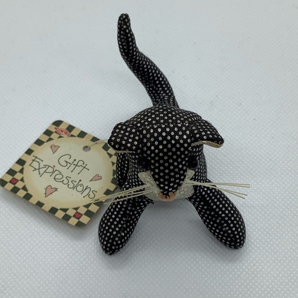 Gift Expessions Miniature Cat Metallic Polka Dot Stuffed Animal - Picture 2 of 6